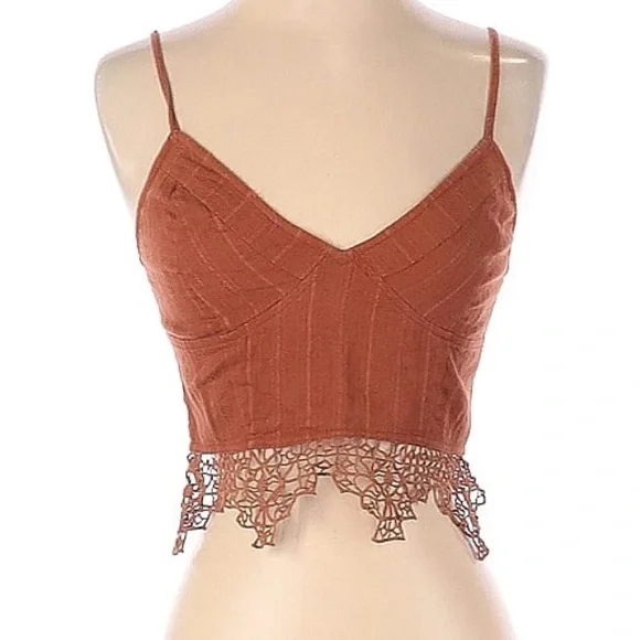 Free People FP One Coral Crochet Trim Cami | Size XS - Picture 6 of 6